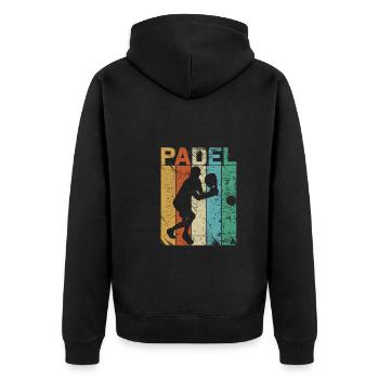 Padel Fan Athlete Gift for Padel Tennis - Unisex Premium Organic Zip Hoodie - black - Back - Nico (187cm)