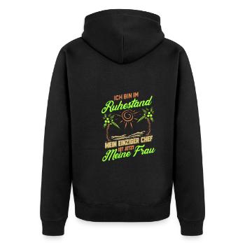Ruhestand Lustig für Rentner Ehemann Opa Abschied - Unisex Premium Bio Zip Hoodie - Schwarz - Hinten - Nico (187cm)