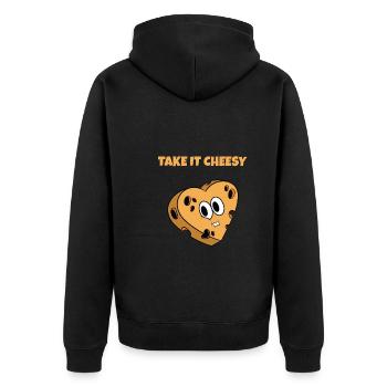 Cheese Addiction Gift for Low Carb Chef I Take It - Unisex Premium Organic Zip Hoodie - black - Back - Nico (187cm)