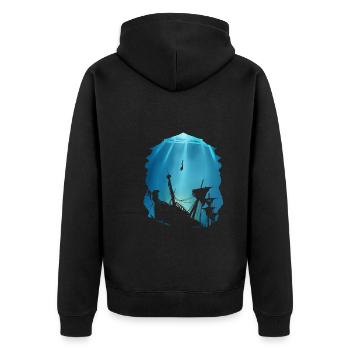 Wreck Diver Gift for Shipwreck - Unisex Premium Organic Zip Hoodie - black - Back - Nico (187cm)