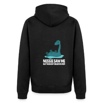 Drôle de Nessie Monstre du Loch Ness Monstres - Veste à capuche bio Premium Unisexe - noir - Dos - Nico (187cm)