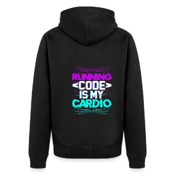 Software Entwickler Geschenk für Informatiker I - Unisex Premium Bio Zip Hoodie - Schwarz - Hinten - Nico (187cm)