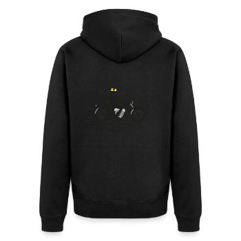 motorcyclist - Unisex Premium Organic Zip Hoodie - black - Back - Nico (187cm)