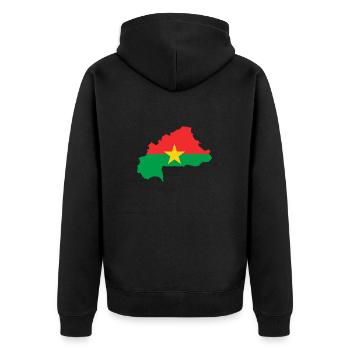 burkina faso - Unisex Premium Organic Zip Hoodie - black - Back - Nico (187cm)