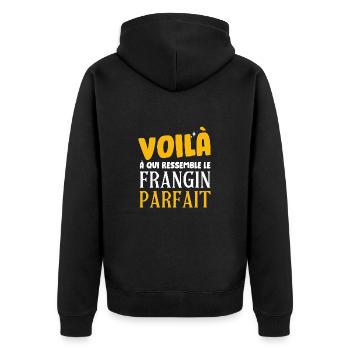 Voila Le Frangin Parfait Humour Famille Futur - Veste à capuche bio Premium Unisexe - noir - Dos - Nico (187cm)