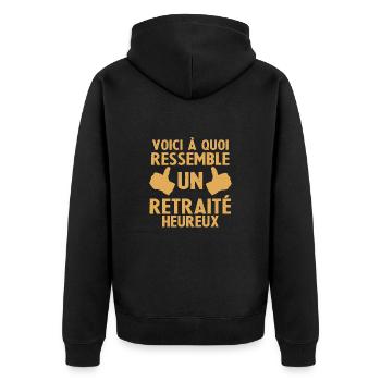 Retirement What a Happy Retiree Looks Like - Unisex Premium Organic Zip Hoodie - black - Back - Nico (187cm)