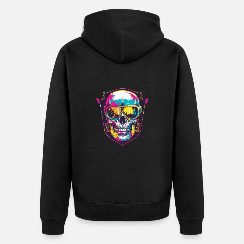 Ski Masque de ski Skull - Veste à capuche bio Premium Unisexe - noir