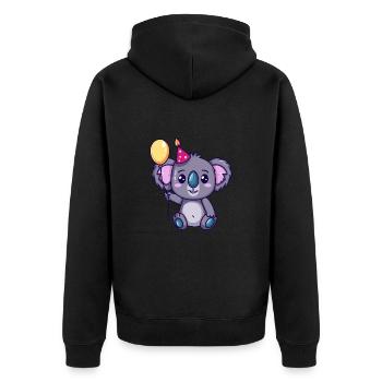 Koala Anniversaire Bébé - Veste à capuche bio Premium Unisexe - noir - Dos - Nico (187cm)