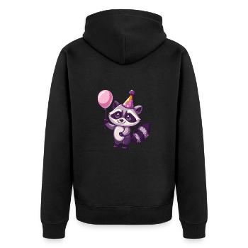 Raton laveur anniversaire bébé - Veste à capuche bio Premium Unisexe - noir - Dos - Nico (187cm)