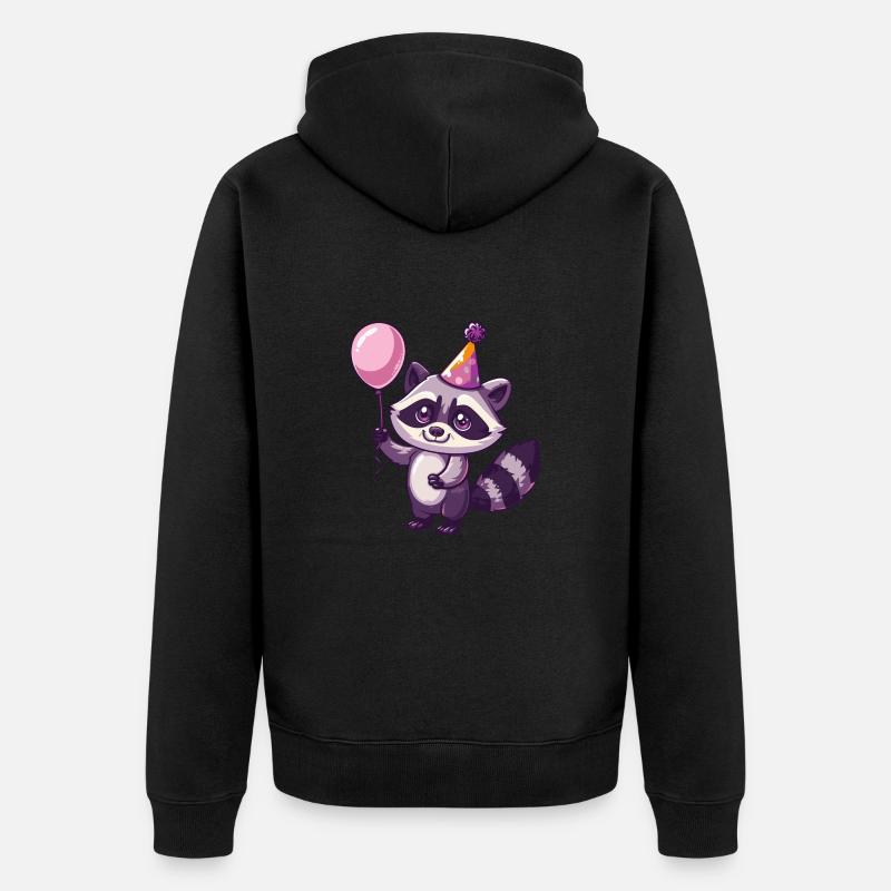 Raton laveur anniversaire bébé - Veste à capuche bio Premium Unisexe - noir