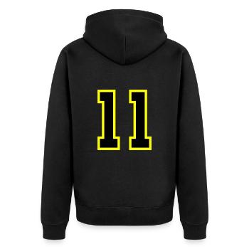 Maillot à 11 numéros - Veste à capuche bio Premium Unisexe - noir - Dos - Nico (187cm)