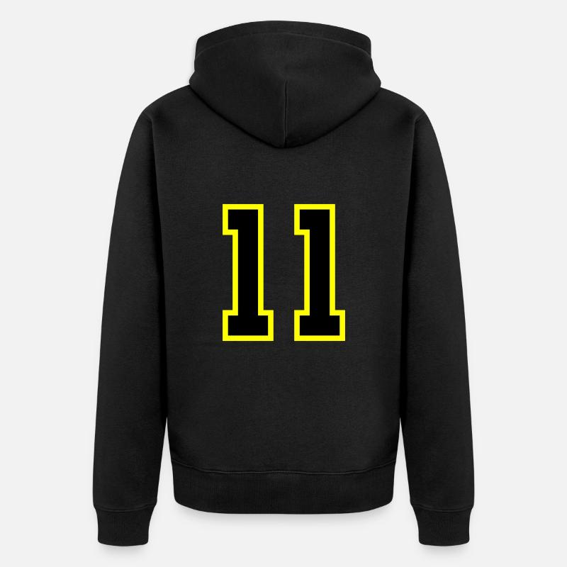 Maillot à 11 numéros - Veste à capuche bio Premium Unisexe - noir