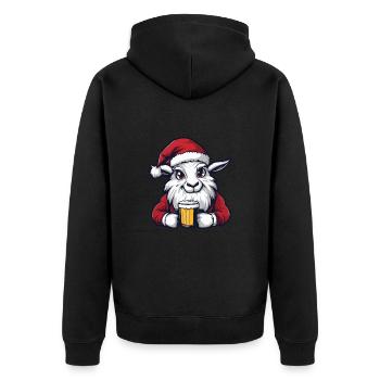 Chèvre de montagne Bière Noël Noël - Veste à capuche bio Premium Unisexe - noir - Dos - Nico (187cm)