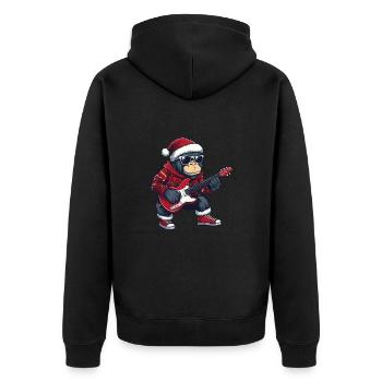 Guitare Rocker Gorilla Christmas - Veste à capuche bio Premium Unisexe - noir - Dos - Nico (187cm)