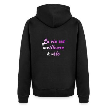 velo cycliste a vélo - Veste à capuche bio Premium Unisexe - noir - Dos - Nico (187cm)