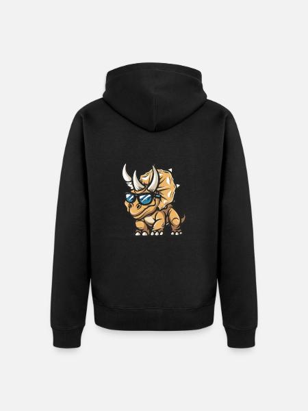 Dinosaurier triceratops Tier - Unisex Premium Bio Zip Hoodie - Schwarz