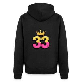 33 Nombre Couronne - Veste à capuche bio Premium Unisexe - noir - Dos - Nico (187cm)