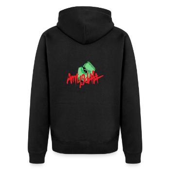 Amygdala 2 - Unisex Premium Bio Zip Hoodie - Schwarz - Hinten - Nico (187cm)