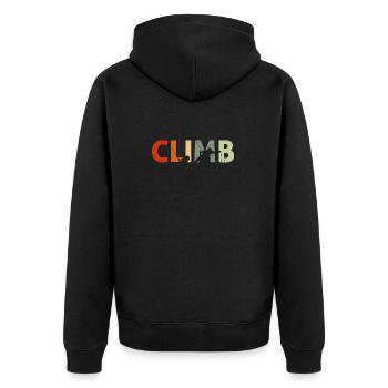 Rock Climbing Climber Climb Retro - Veste à capuche bio Premium Unisexe - noir - Dos - Nico (187cm)