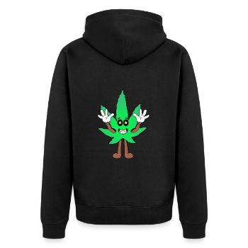 Der Bloom - Star Bloom Weed Cannabis Marihuana - Unisex Premium Bio Zip Hoodie - Schwarz - Hinten - Nico (187cm)