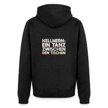 Kellnern: Ein Tanz Zwischen Den Tischen - Unisex Premium Bio Zip Hoodie - Schwarz - Hinten - Nico (187cm)