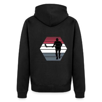 floorball floorball floorball season bandy sunset - Unisex Premium Organic Zip Hoodie - black - Back - Nico (187cm)