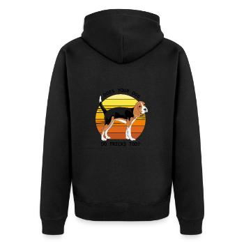 Süßer Beagle. Macht Ihr Hund auch Tricks? - Unisex Premium Bio Zip Hoodie - Schwarz - Hinten - Nico (187cm)