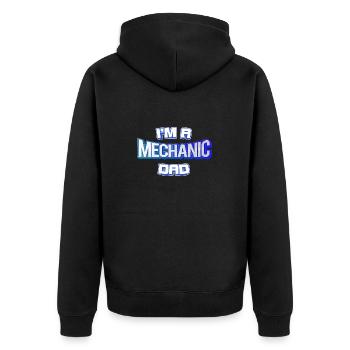 I'm A Mechanic And Dad - Unisex Premium Bio Zip Hoodie - Schwarz - Hinten - Nico (187cm)