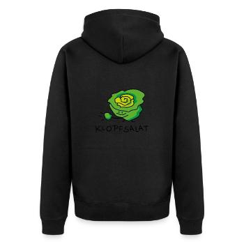 Salat lustig - Unisex Premium Bio Zip Hoodie - Schwarz - Hinten - Nico (187cm)