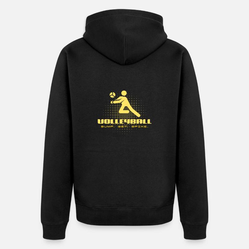Volleyball baggern Logo - Unisex Premium Bio Zip Hoodie - Schwarz