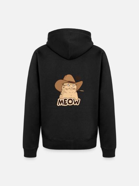 Cowboy Cat - Unisex Premium Organic Zip Hoodie - black