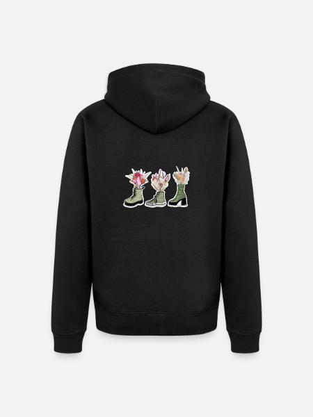 Chaussures à fleurs - Veste à capuche bio Premium Unisexe - noir