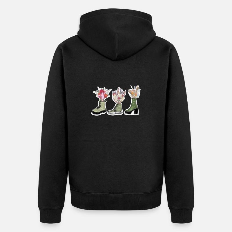 Chaussures à fleurs - Veste à capuche bio Premium Unisexe - noir