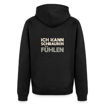 Ich Kann Schrauben Fühlen - Unisex Premium Bio Zip Hoodie - Schwarz - Hinten - Nico (187cm)