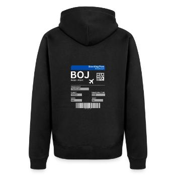 Burgas Boarding Pass Bulgaria Holidays - Unisex Premium Organic Zip Hoodie - black - Back - Nico (187cm)