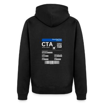 Boarding Pass Catania Sicily Italy Holidays - Unisex Premium Organic Zip Hoodie - black - Back - Nico (187cm)