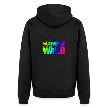 Schwarzwald | Gebirge | Wandern | Urlaub - Unisex Premium Bio Zip Hoodie - Schwarz - Hinten - Nico (187cm)