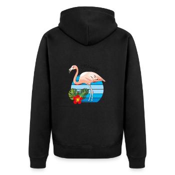 Beautiful pink flamingo - Unisex Premium Organic Zip Hoodie - black - Back - Nico (187cm)
