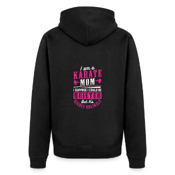 Maman karaté - Veste à capuche bio Premium Unisexe - noir - Dos - Nico (187cm)