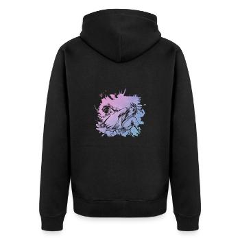 Karate - Unisex Premium Bio Zip Hoodie - Schwarz - Hinten - Nico (187cm)