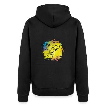 Karate - Unisex Premium Bio Zip Hoodie - Schwarz - Hinten - Nico (187cm)
