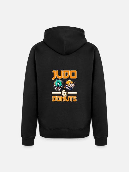 Judo and Donuts - Unisex Premium Organic Zip Hoodie - black