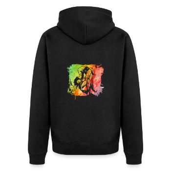 Judo - Unisex Premium Organic Zip Hoodie - black - Back - Nico (187cm)