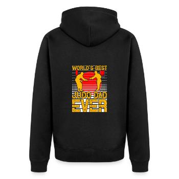 World's best Judo Dad ever - Unisex Premium Organic Zip Hoodie - black - Back - Nico (187cm)