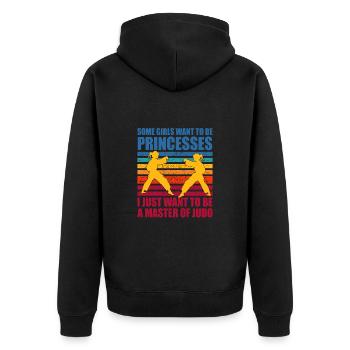 Some Girls want to be princesses I just want to be - Unisex Premium Organic Zip Hoodie - black - Back - Nico (187cm)