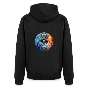 Yin Yang - Veste à capuche bio Premium Unisexe - noir - Dos - Nico (187cm)