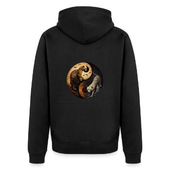 Yin Yang Chats sauvages - Veste à capuche bio Premium Unisexe - noir - Dos - Nico (187cm)
