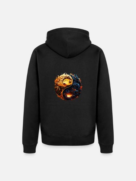 Yin Yang - Unisex Premium Bio Zip Hoodie - Schwarz