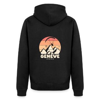Parapente Genève spotair suisse - Veste à capuche bio Premium Unisexe - noir - Dos - Nico (187cm)