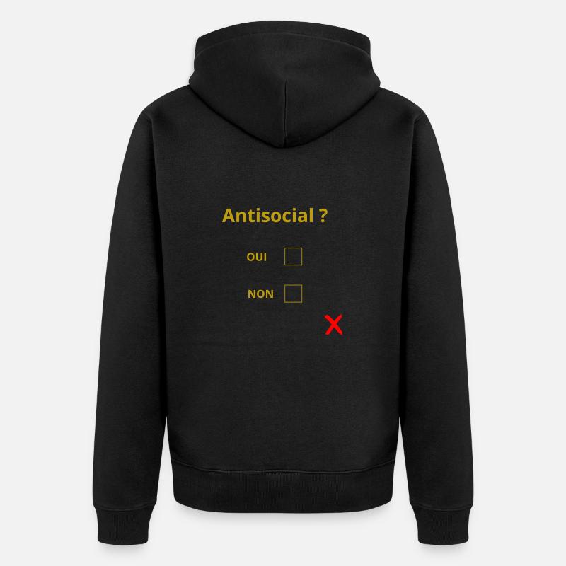 Antisocial ? - Veste à capuche bio Premium Unisexe - noir